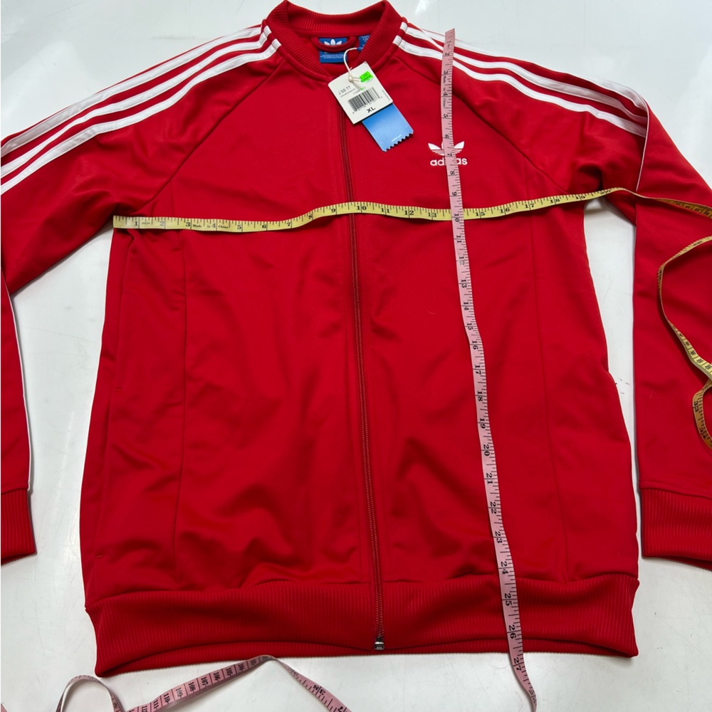 adidas boys red white superstar track jacket XL NWT L107-25 - Picture 4 of 6